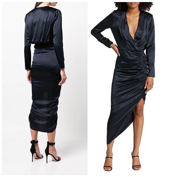 Veronica BeardCameri ruched long-sleeve midi dress - Picture 2 of 3